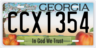 GA license plate CCX1354