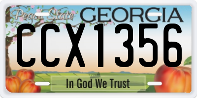 GA license plate CCX1356