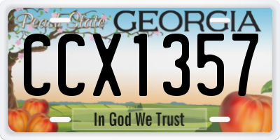 GA license plate CCX1357