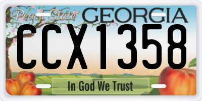 GA license plate CCX1358