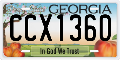 GA license plate CCX1360