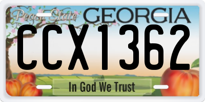 GA license plate CCX1362