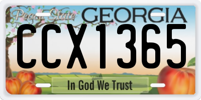 GA license plate CCX1365