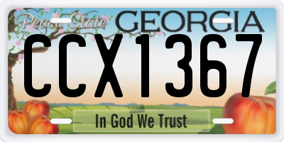 GA license plate CCX1367