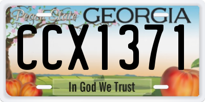 GA license plate CCX1371