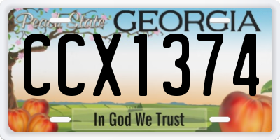 GA license plate CCX1374