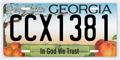 GA license plate CCX1381