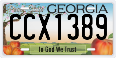 GA license plate CCX1389