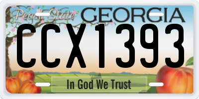 GA license plate CCX1393