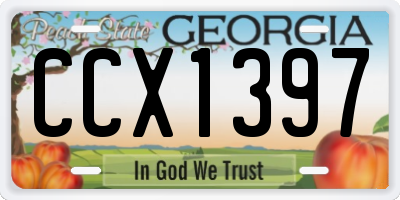 GA license plate CCX1397