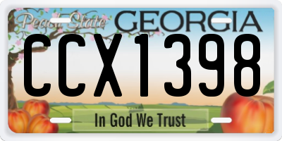 GA license plate CCX1398