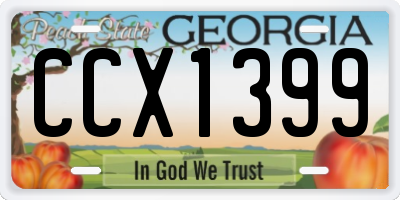 GA license plate CCX1399