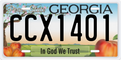 GA license plate CCX1401