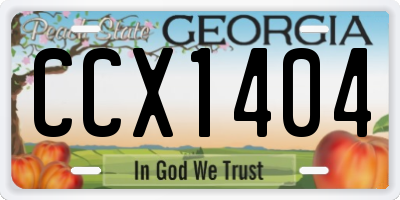 GA license plate CCX1404