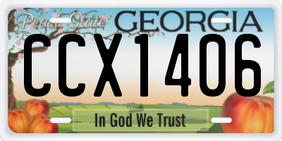 GA license plate CCX1406