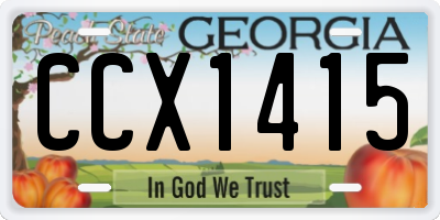 GA license plate CCX1415