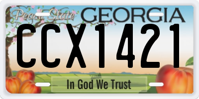GA license plate CCX1421