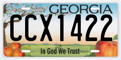 GA license plate CCX1422