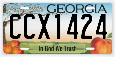 GA license plate CCX1424
