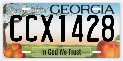 GA license plate CCX1428