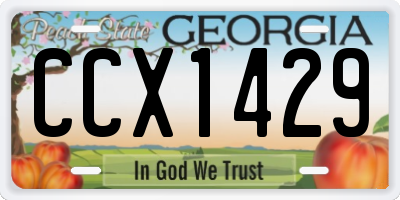 GA license plate CCX1429