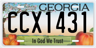 GA license plate CCX1431