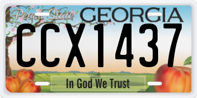 GA license plate CCX1437
