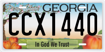 GA license plate CCX1440