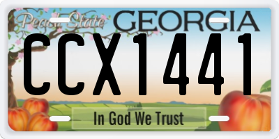 GA license plate CCX1441
