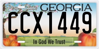 GA license plate CCX1449