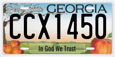 GA license plate CCX1450