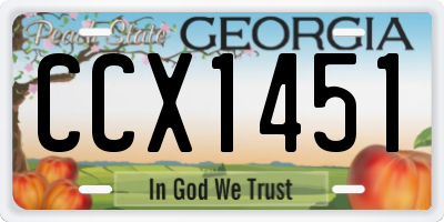 GA license plate CCX1451