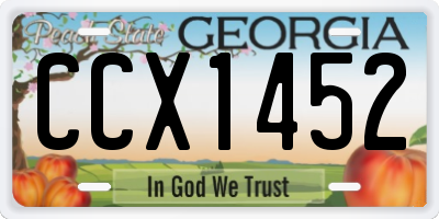 GA license plate CCX1452