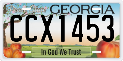 GA license plate CCX1453