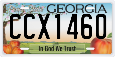 GA license plate CCX1460