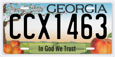 GA license plate CCX1463