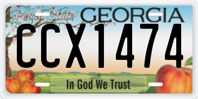 GA license plate CCX1474