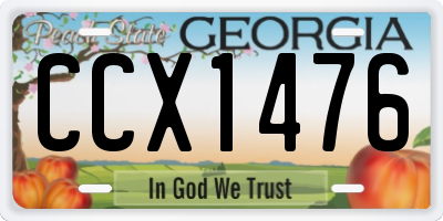 GA license plate CCX1476