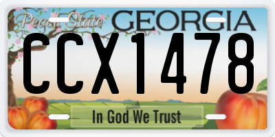 GA license plate CCX1478
