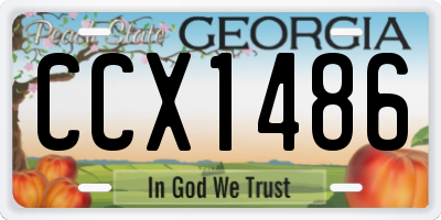 GA license plate CCX1486