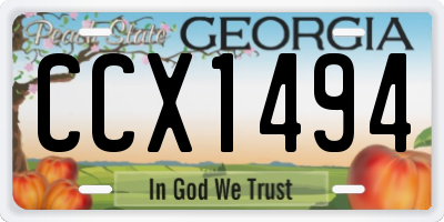 GA license plate CCX1494