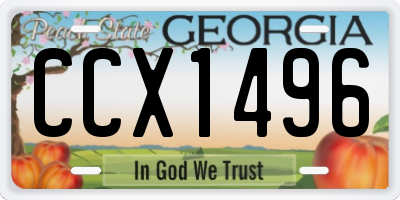 GA license plate CCX1496