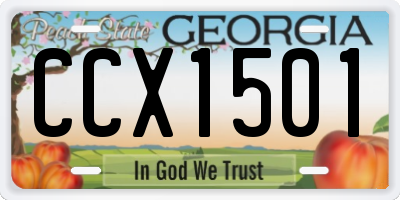 GA license plate CCX1501