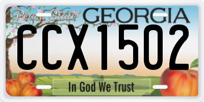 GA license plate CCX1502