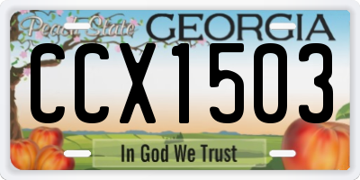 GA license plate CCX1503