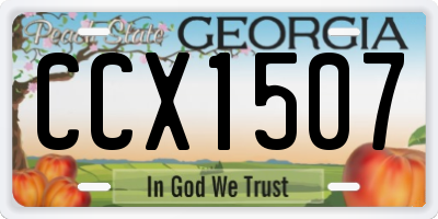 GA license plate CCX1507