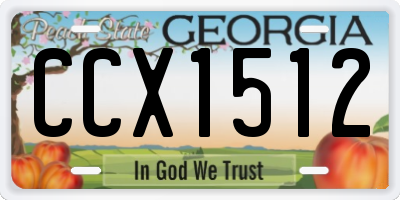 GA license plate CCX1512