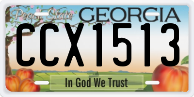 GA license plate CCX1513