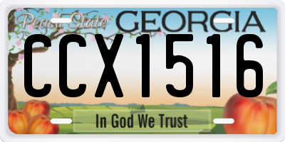 GA license plate CCX1516