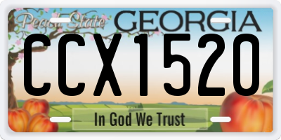GA license plate CCX1520